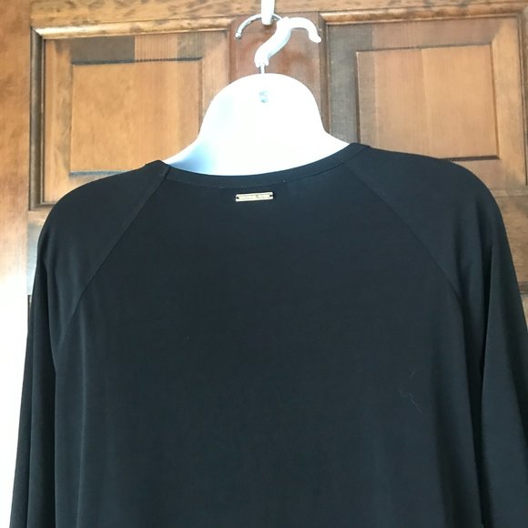 #1 Michael Kors Black Dress w/Shoestring X's on Shoulder Large - Picture 10 of 12